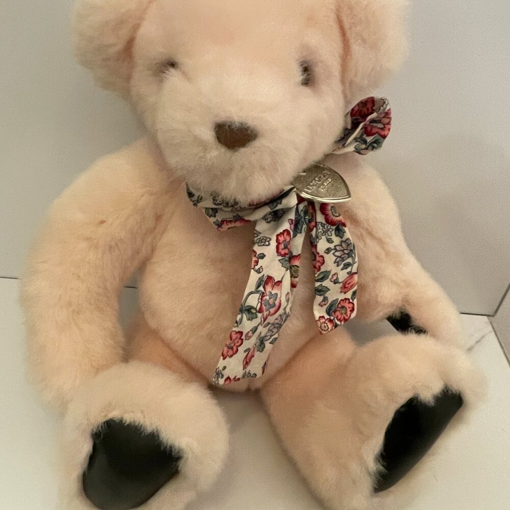 Gund Victoria’s Secret 1992 Pink Plush Teddy Bear w/Neck Bow Vintage 14" - Picture 5 of 5
